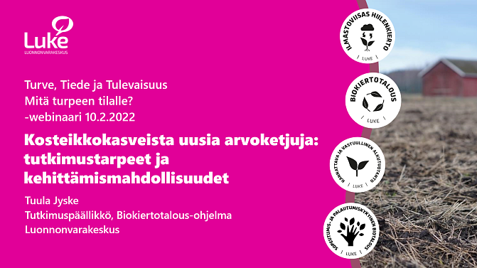Turve, tiede ja tulevaisuus, Mitä turpeen tilalle? -webinaari 10.2.2022. Kansidia