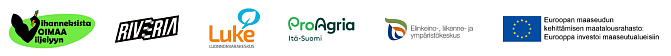 Vihanneksista voimaa viljelyyn, Luken, Riverian, ProAgrian, ELY-keskuksen ja EU:n logot