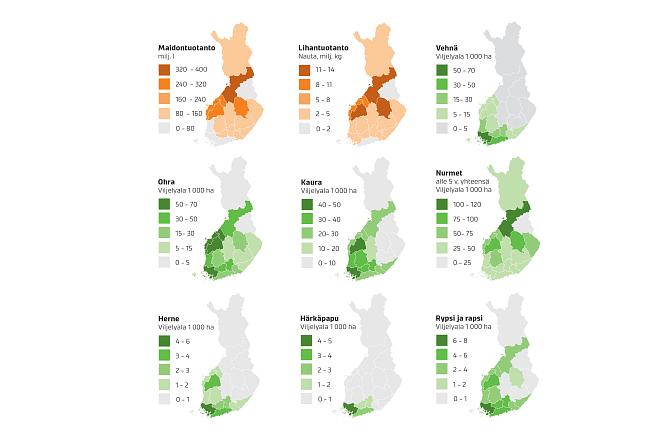 viljelymaiden jakautuminen