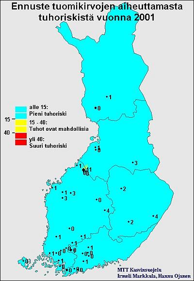 Tuomikirvaennuste 2001
