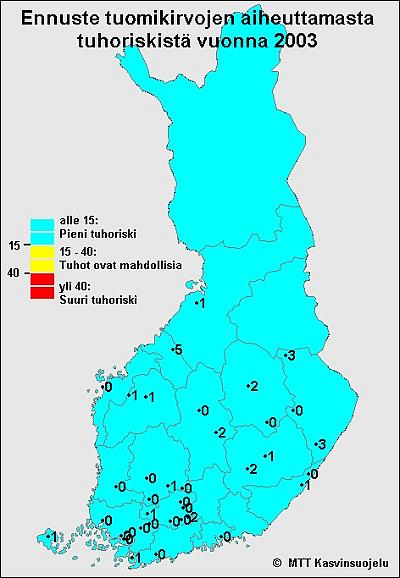 Tuomikirvaennuste 2003
