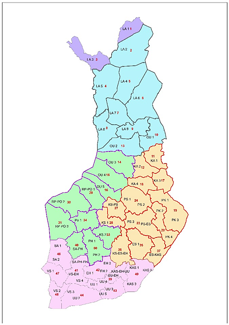 Hirvituhojen mallinnustyössä käytetyt laskentayksiköt