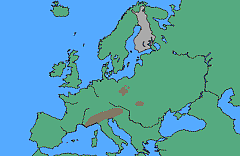 Larix decidua - levinneisyyskartta