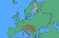 Pinus mugo - levinneisyyskartta