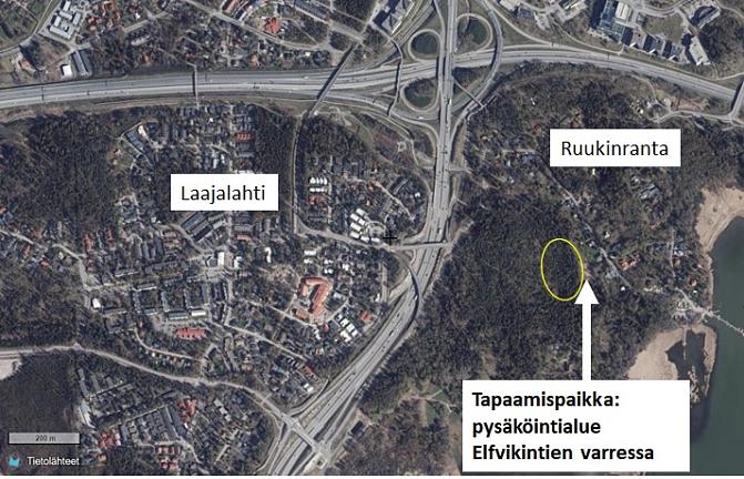 Karttakuva Espoon Laajalahdesta