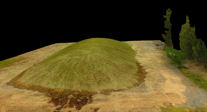 Dronekartoitettu nurmirehuauman 3d-malli