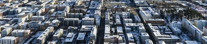 Kaupunki kuvattuna ilmasta