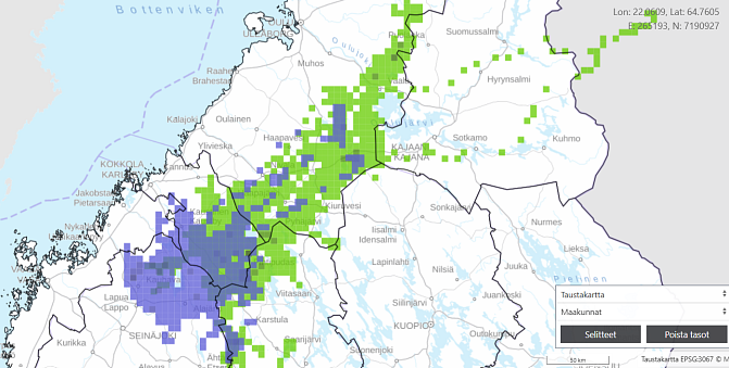 Kesäisin Suomenselän metsäpeurat liikkuvat huomattavasti laajemmalla alueella kuin talvella.
