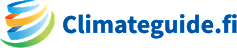 On the left in the Climate Guide logo is a picture with a blue, green and orange swirl. Text: Climate guide.