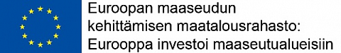 Eu-lippu vasemmalla, oikealla teksti: Euroopan maaseudun kehittämisen maatalousrahasto