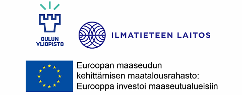 Oulun yliopiston, Ilmatieteen laitoksen ja EU-logo