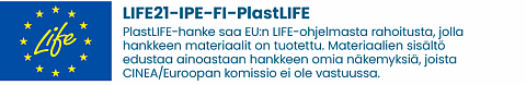 PlastLIFE-hankkeen EU-life-logo ja disclaimer