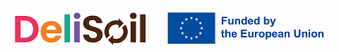Kuvassa on DeliSoil-hankkeen ja Eurooppa Horisontin logot.
