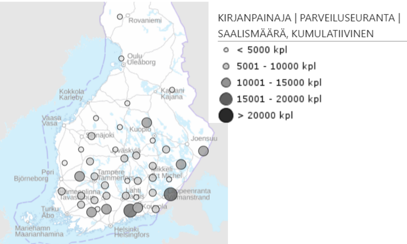 kartta levinneisyydestä