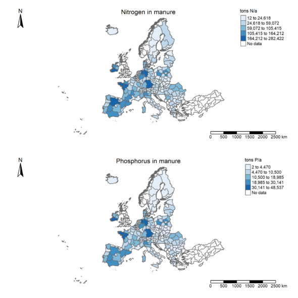 Nitrogen in manure in EU