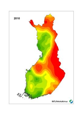 Ahman levinneisyyskartta 2010