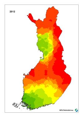 Ahman levinneisyyskartta 2012