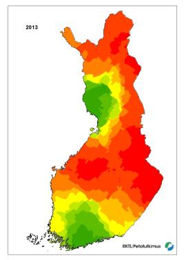 Ahman levinneisyyskartta 2013