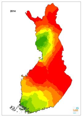 Ahman levinneisyyskartta 2014