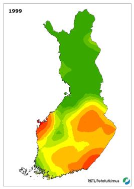 Ilveksen levinneisyys 1999