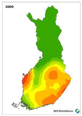 Ilveksen levinneisyys 2000
