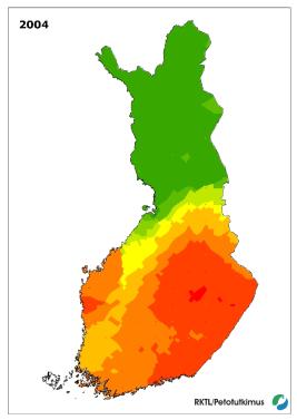 Ilveksen levinneisyys 2004