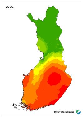 Ilveksen levinneisyys 2005