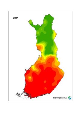 Ilveksen levinneisyys 2011