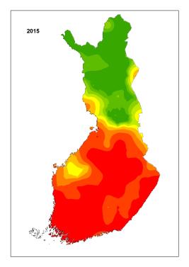 Ilveksen levinneisyys 2015
