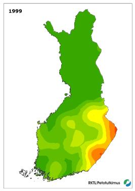 Suden levinneisyys 1999