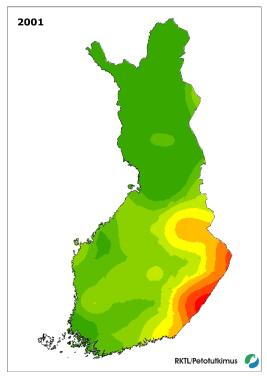 Suden levinneisyys 2001