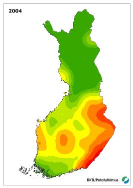 Suden levinneisyys 2004