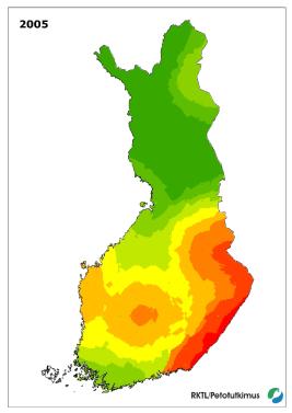 Suden levinneisyys 2005