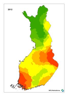 Suden levinneisyys 2012