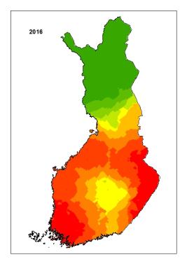 Suden levinneisyys 2016