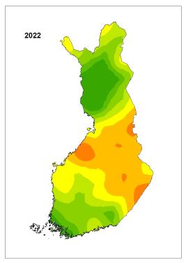 Ahman levinneisyyskartta 2022