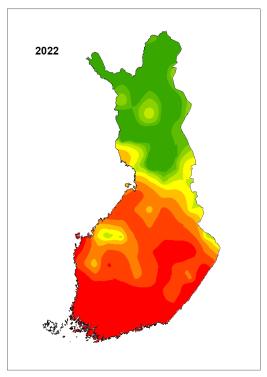 Ilveksen levinneisyyskartta 2022