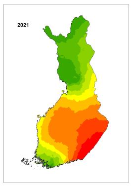 Karhun levinneisyyskartta 2021