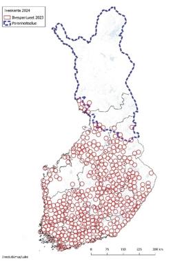 Ilveksiä esiintyy eniten Etelä- ja Itä-Suomessa vuonna 2024