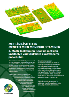 Metsänhoidon tutkimustuloksista kertovan esitteen kansikuva, klikkaamalla kuvaa pääset lukemaan esitettä